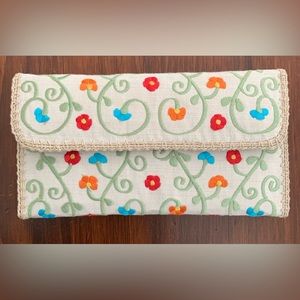 Slim Trifold Embroidered Wallet